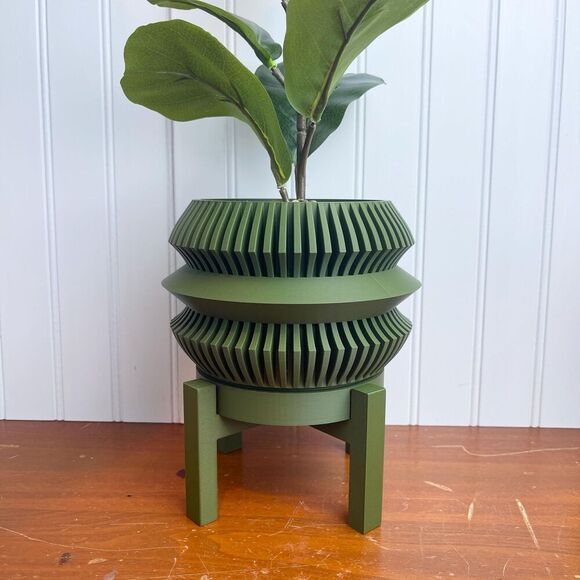 Uldol Indoor Planter w/ Drainage Hole and Drip Tray, Houseplants, 3D Printed - Picture 1 of 10